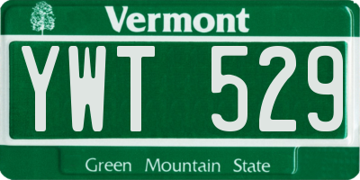 VT license plate YWT529