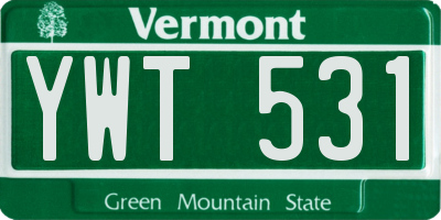 VT license plate YWT531