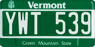 VT license plate YWT539