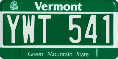 VT license plate YWT541