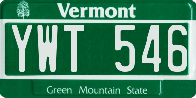 VT license plate YWT546