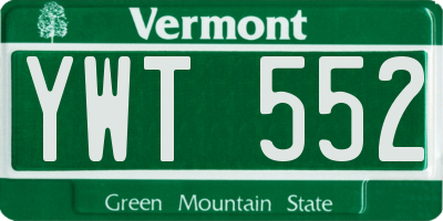 VT license plate YWT552