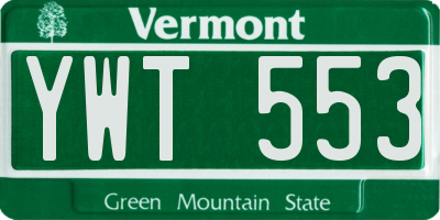 VT license plate YWT553
