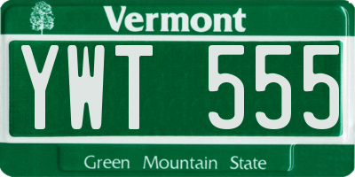 VT license plate YWT555