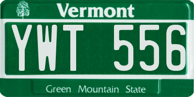VT license plate YWT556