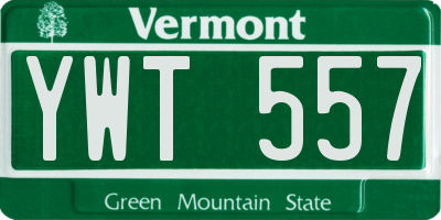 VT license plate YWT557