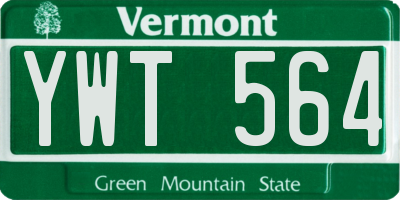 VT license plate YWT564