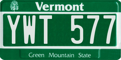 VT license plate YWT577