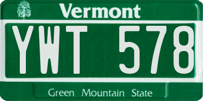 VT license plate YWT578