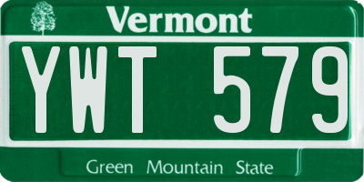 VT license plate YWT579