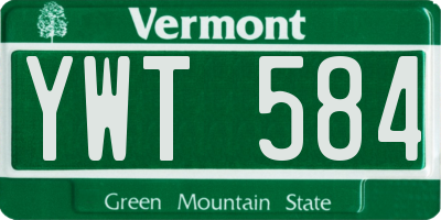 VT license plate YWT584