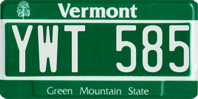 VT license plate YWT585