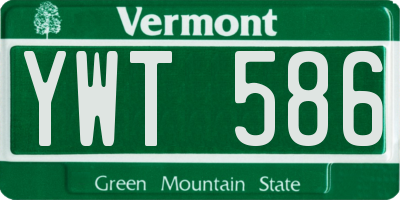 VT license plate YWT586