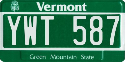 VT license plate YWT587