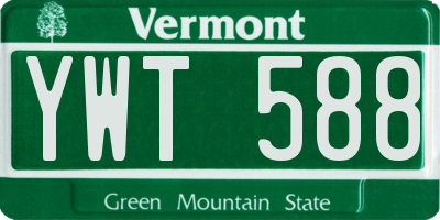 VT license plate YWT588