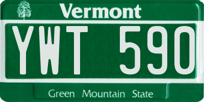 VT license plate YWT590