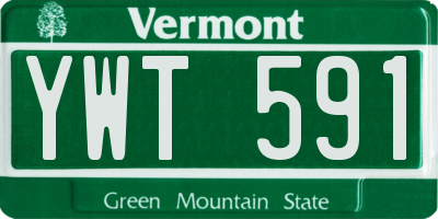 VT license plate YWT591
