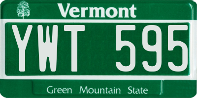 VT license plate YWT595