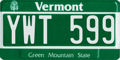 VT license plate YWT599