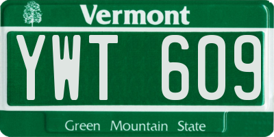VT license plate YWT609