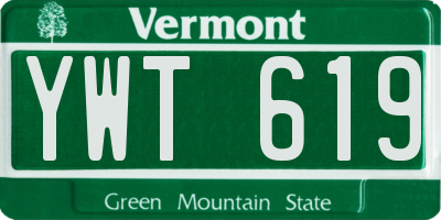 VT license plate YWT619