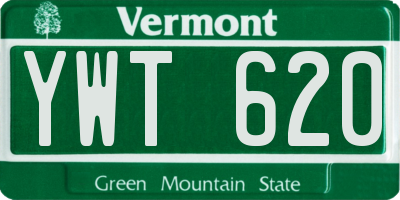 VT license plate YWT620