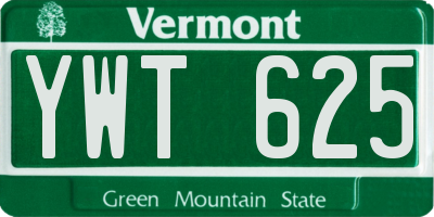 VT license plate YWT625