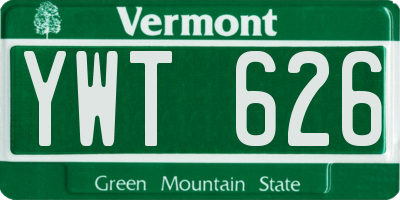 VT license plate YWT626