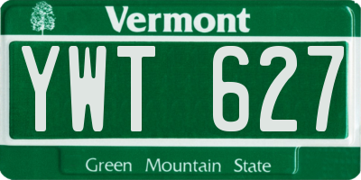 VT license plate YWT627