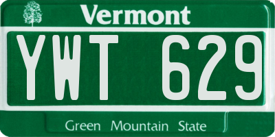 VT license plate YWT629