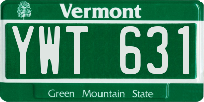 VT license plate YWT631