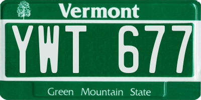 VT license plate YWT677