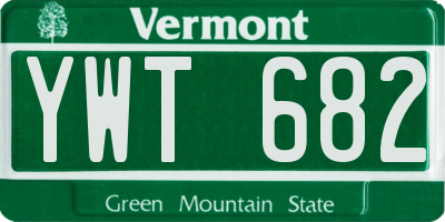 VT license plate YWT682