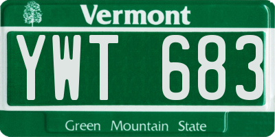 VT license plate YWT683