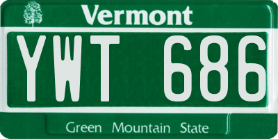 VT license plate YWT686