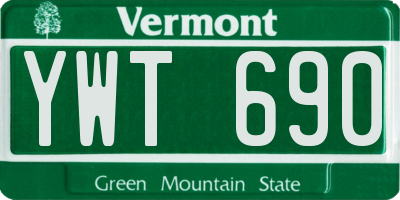 VT license plate YWT690