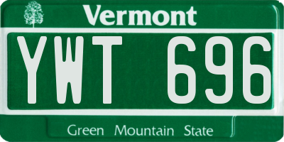 VT license plate YWT696