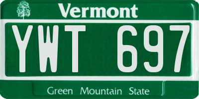 VT license plate YWT697