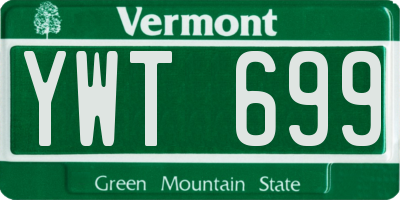 VT license plate YWT699