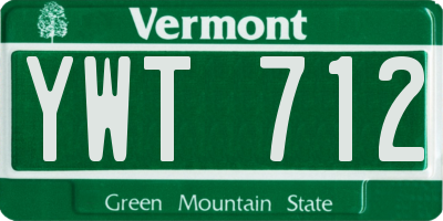 VT license plate YWT712