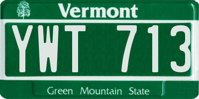 VT license plate YWT713
