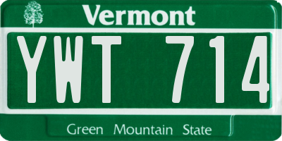 VT license plate YWT714