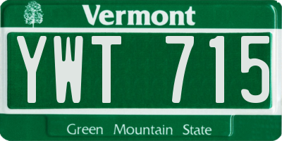 VT license plate YWT715