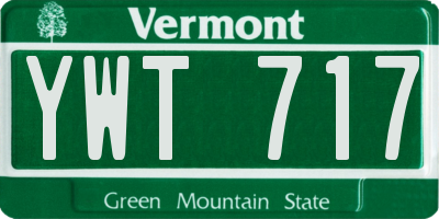 VT license plate YWT717