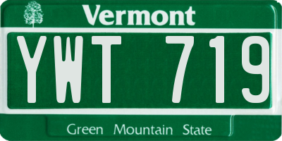 VT license plate YWT719