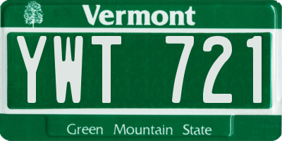 VT license plate YWT721