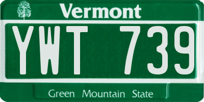 VT license plate YWT739