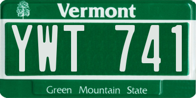 VT license plate YWT741