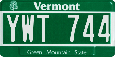 VT license plate YWT744