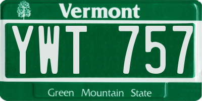 VT license plate YWT757